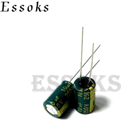 20pcs Electrolytic Capacitor 250V10UF 250V 10UF 8X12 mm High Frequency Low ESR Aluminum Capacitors