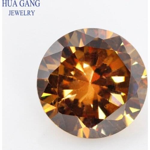 Brown 0.8~12mm Cubic Zirconia Stone Round Shape 5A Brilliant Cut Coffee Loose CZ Stone Synthetic Gems For Jewelry Free shipping