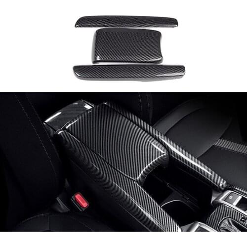 Armrest Box Protective Covers Carbon Fiber Car Central Armrest Decorative Modification for Honda Civic 10Th 2016 2017 2018 2019