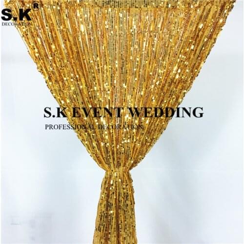 Nice Looking Sequin Backdrop Curtain Wall Glitter Stage Background Photo Booth Our Door Wedding Event Banquet Decoration