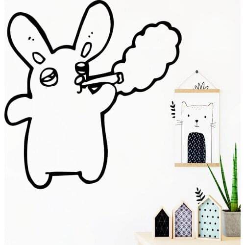 Creative Rabbit Wall Decal Living Room Removable Mural Living Room Bedroom Wall Art Sticker Murals vinilo decorativo