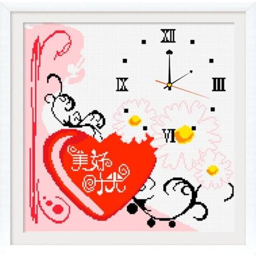 DIY creative gifts Cross stitch clock with clock core couple love room decoration crafts materialscrafts for adults