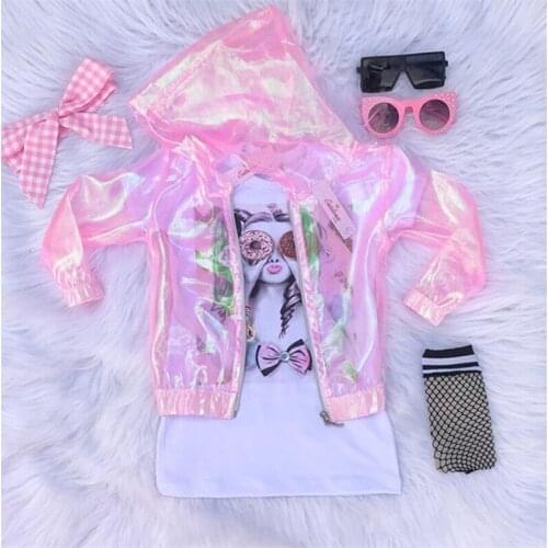 Summer Kids Baby Girls Clothes Sets Girls Dress+Coat 2pcs Print Short Sleeve Casual Dress Sun Protect Jacket 1-6Y