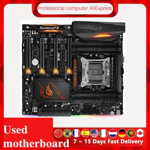 For ASUS ROG RAMPAGE V EDITION 10 Original Used Desktop X99 X99M 2011 Socket LGA 2011 Core i7 LGA2011 V3 DDR4 Motherboard