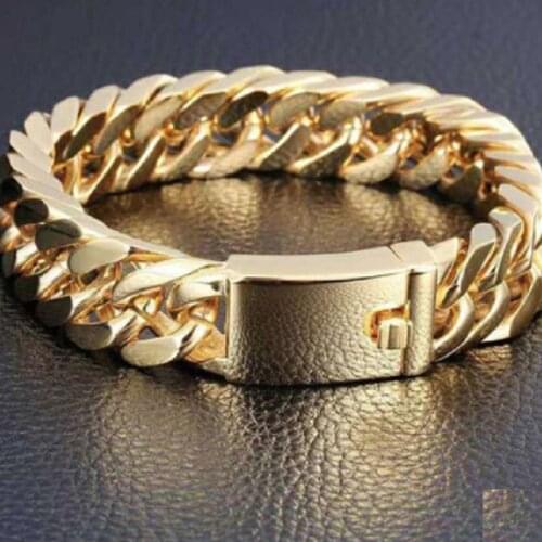 Overbearing Cuban chain men hip hop bracelet