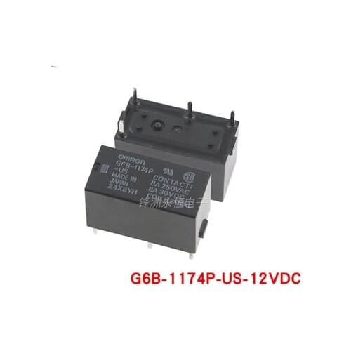 New Omron Relay G6B-1174P-US-5VDC DC12V 24V DIP4 8A250VAC 5PCS/LOT