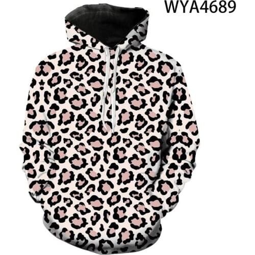 New Men Women Children Leopard Print Casual Hoodies 3D Printed Pullover Fashion Long Sleeve Jacket Boy Girl Kids Sweatshirts