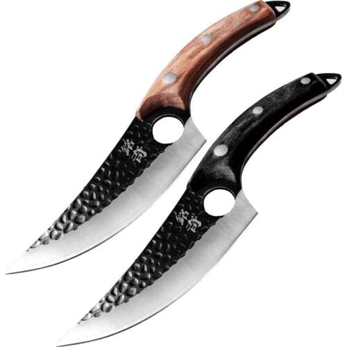 Chef Knife Forged Stainless Steel Butcher Knife Outdoor Hunting Kitchen Knife for Meat Fish Fruit Vegetable Boning Knife Cleaver