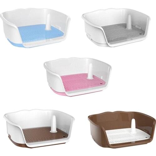 Portable Pet Toilet Tray Grid Pet Toilet Fence Dog Toilet Puppy Training Pad Holder With Fence Pee Post For Small Pet Potty