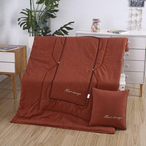 Dual-use Fine Linen Throw Pillow and Comforter Office Household Chair Pad Travel Noon Break Quilt Sofa Gift Pillows Decoration