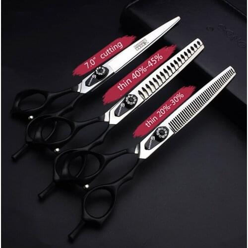 New Barber Shop 7 inch imported stainless steel Japan 440c professional hairdressing scissors hairdressing haircut scissors set