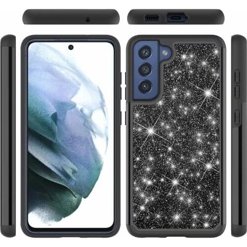Luxury Grip Case for Samsung Galaxy S21 FE 5G S21FE Glitter Pure Color Shockproof Anti Fingerprints Back Phone Cover