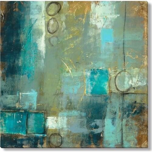 Hand painted Canvas Painting on Canvas no Frame for Home Decor Wall Painting Blue Color Square Size Handmade Oil Painting