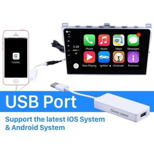 Seicane Plug and Play Carplay Dongle Android Auto USB For Android Car GPS Radio Support IOS IPhone Siri Microphone voice control