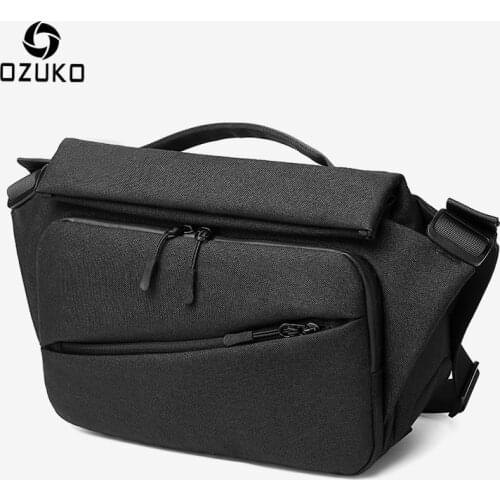 OZUKO Fashion Men Messenger Bag Multifunction Riding Crossbody Bags Male Waterproof Shoulder Bag USB Charging Travel Bag for Men