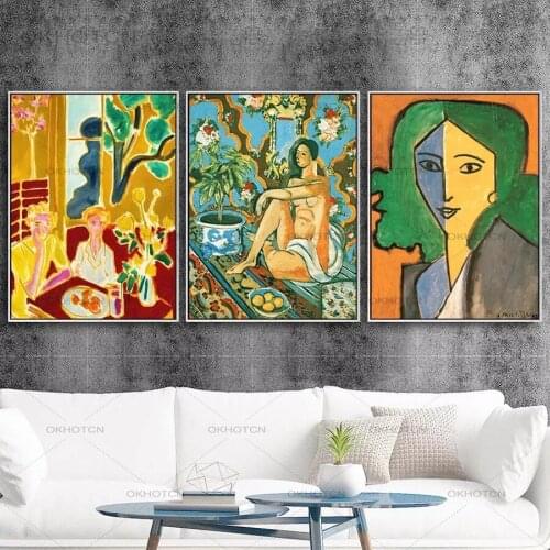 Home Decoration Print Canvas Art Wall Pictures French Henri Matisse Girl Poster Abstract Canvas Painting for Living Room