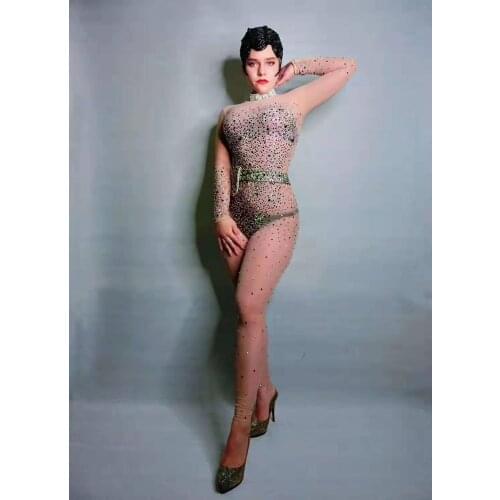 New style Womens Gogo dance Costume Bar Ladies transparent nightclub dress for DS show