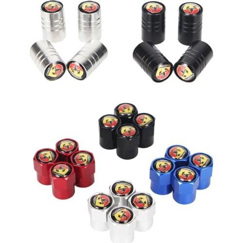 4pcs Car Tire Wheel Valve Stem Caps for Fiat abarth 500 500L 124 Spider Coupe Panda Doblo Car-styling Auto Accessories