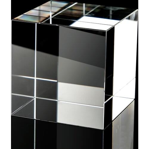 80MM Optical Cube Prism Transparent Crystal Glass Decorations Hexahedron Prism for Photography Crystal Creative Prism