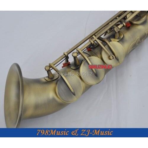 Antique Bronze Curved bell Soprano saxophone Bb key to High F key and G Key
