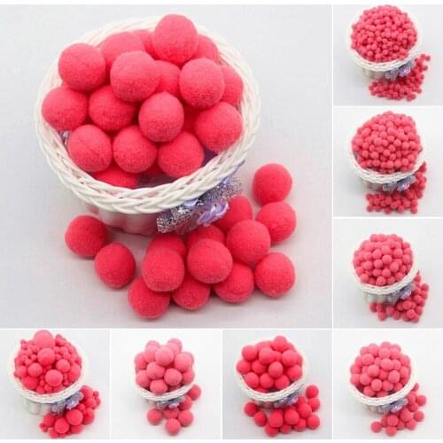 Watermelon Red Pompom 8mm 10mm 15mm 20mm 30mm Pom Poms Crafts Supplies DIY for Kids Toy Garment Sewing Home Wedding Decorations
