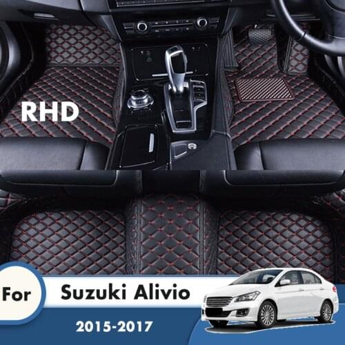 RHD Car Floor Mats For Suzuki Alivio 2017 2016 2015 Auto Interiors Accessories Styling Custom Front And Rear Side Foot Rugs
