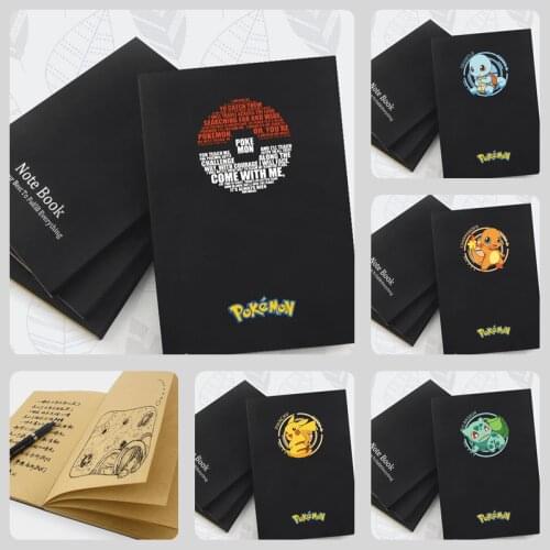 Pokemon Pikachu kraft paper notebook graffiti book Traveler notebook Planner Sketchbook Agenda Diary Notebooks Student supplies
