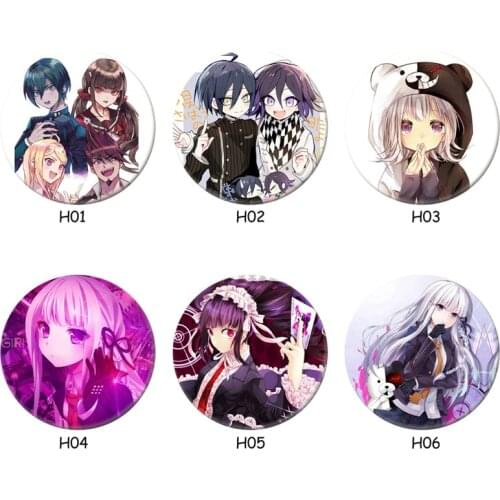 Anime Danganronpa Brooch Pins Monokuma Cartoon Pattern Collection Glass Badges Fashion Jackets Schoolbag