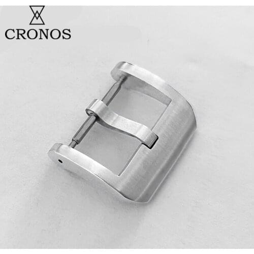 Cronos Stainless Steel Tongue Buckle for Straps Brushed 20 mm 3.0 with Spring Bars
