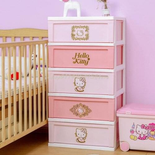Childrens Hellokitty Wide Telescopic Storage Cabinet Living Room Bedroom Layered Storage Box
