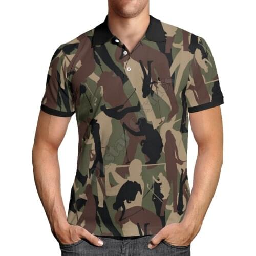 Fashion Hawaii Polo Shirts Golf Camouflage 3D All Over Printed Men for Women Summer Short Sleeve T-shirts Style-6