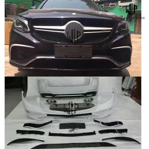 GLC200 260 300 PP unpainted Car body kit Front Rear bumper Grille Tail pipes For Mercedes-Benz X253 GLC63 AMG style Car styling