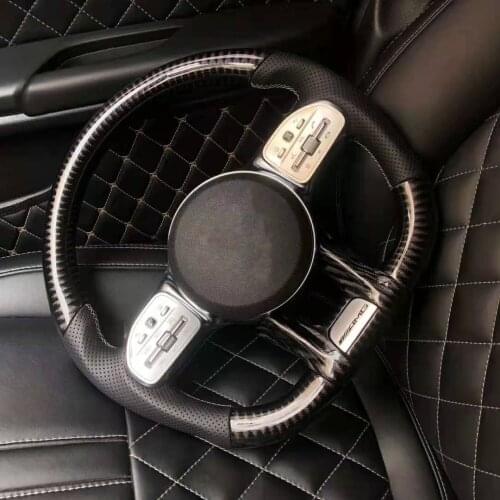 Carbon Fiber Racing Steering Wheel for Mercedes-Benz G-Class/C-Class/E-Class CLA GLB GLA GLC G63 C63 AMG 2014-2020