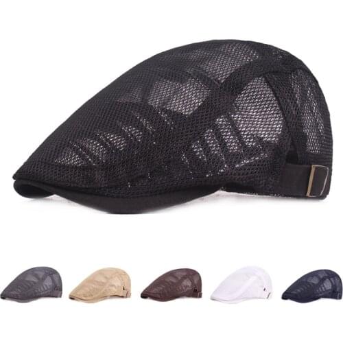 New Mesh Men Hat Fashion Summer Berets Caps for Women Casual Peaked Caps Golf Hat Retro Brown Sun Hats Casquette Cap Gorras