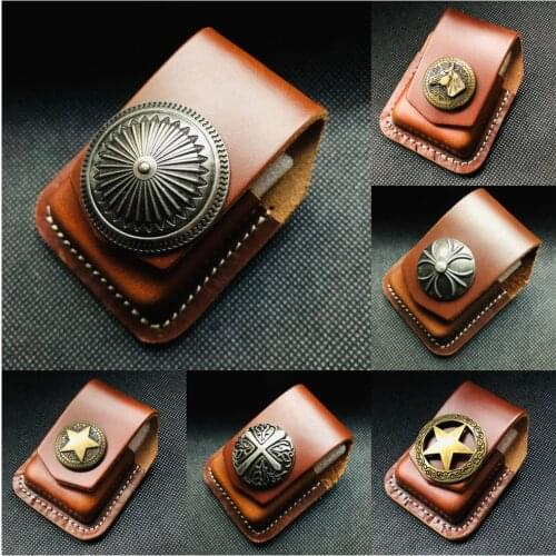 High Quality Multi Style Genuine Leather Kerosene Oil Lighter Belt Case Waist Bag For Zippo Fashion Lighters Smoking Gadgets