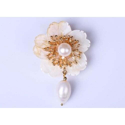 Korean version of exquisite micro-inlaid pearl zircon brooch dual-use high quality super flash temperament female