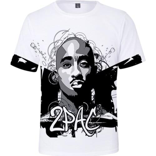 Fashion 3D print 2PAC 3D T Shirt Men women Short Slevee Summer Tees Hot Rapper 2PAC 3D t shirt Men Harajuku Tees white Plus Size