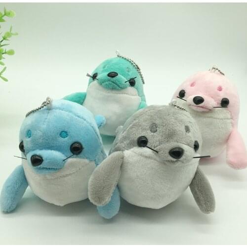 New 10cm plush cute Colorful Seal Favorite Keychain Pendant Bag decoration christmas festival gift for friend