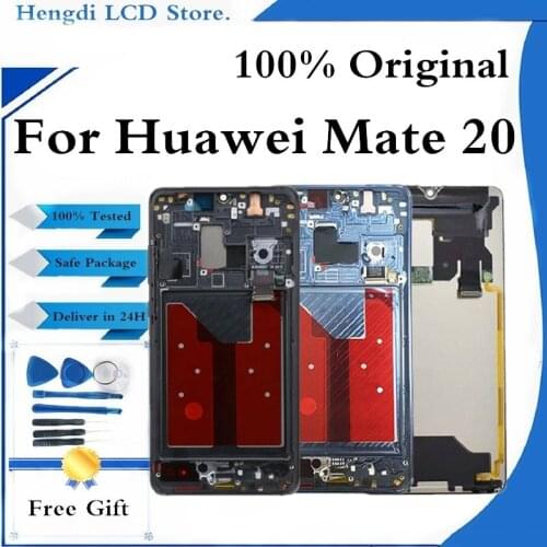 Original Display For Huawei Mate 20 LCD Touch Screen Digitizer Assembly For Mate20 HMA-l29 HMA-l09 Screen With Frame Replacement
