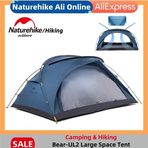 Naturehike Outdoor Camping Tent Bear UL 2 20D Rainproof Double Door Ultralight Equipment Customization 1-2 Person Hiking Tent
