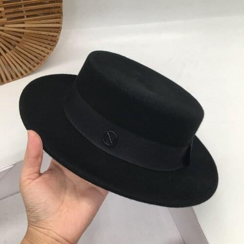 Panama Star with short paragraph wool Flat brim hat leisure homburg sun hats for men and women travel temperament Fedoras
