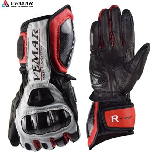 VEMAR Motocross Gloves Motorcyclist Off Road Carbon Motorcycle Gloves Men Leather Riding Racing Gloves Summer Breathable M-XXL