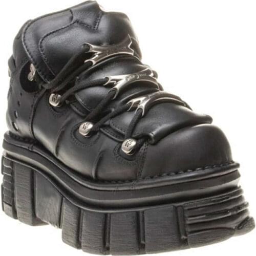 Muffin thick soled Martin female gothic punk dark short boots,increase the trend womens metal motorcycle ankle boots