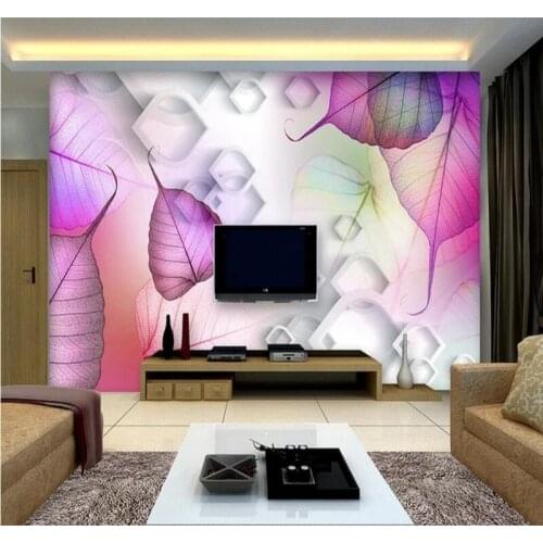 Custom wallpaper modern minimalist HD beautiful dream leaf TV background wall decoration - high-grade waterproof material