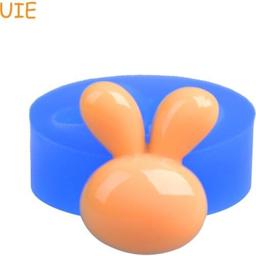 QYL358U 20.1mm Cute Rabbit Head Silicone Mold - Cake Decoration Cupcake Topper Backing Tools Mold Candy Resin Clay Mold