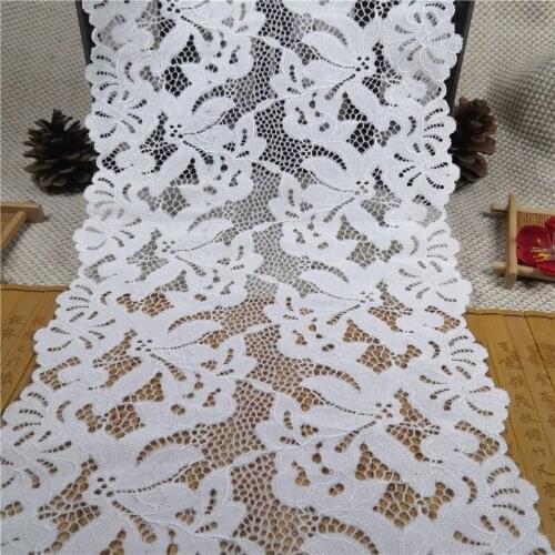 RR3540 2020 fashion hot sale 22cm white color sexy broad lace trim for woman lingerie and underwear