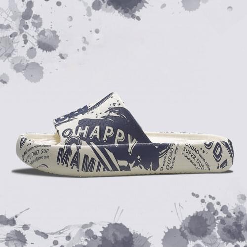 2021 Summer Slippers Men Alphabet Design Soft Sole Beach Flip Flops Large size 47 Unisex Casual Slip-on Flats Sandals Women Shoe