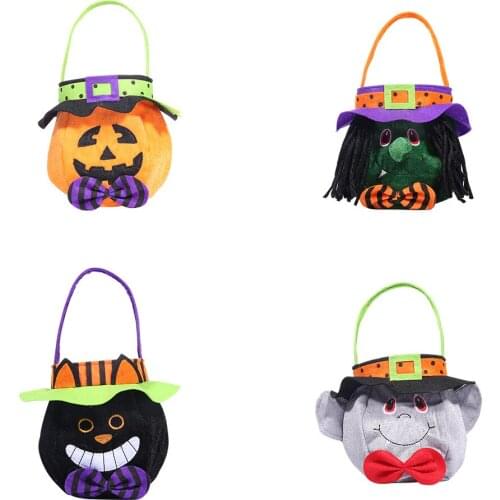 Halloween Candy Bag Decoration Cloth Bags Children Carrying Pumpkin Witch Gift Bag Halloween Accessories Party Supplies