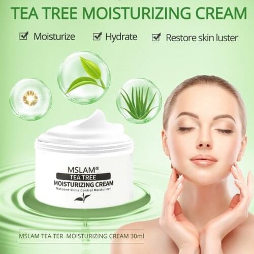 30ml Tea Tree Moisturizing Serum Cream Anti-Acne Shrink Pores Face Cream Oil Control Hydrate Smooth Repair Skin Care TSLM1