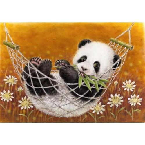 Animal Swing Panda Needlework,Embroidery,Cute DIY 14CT Unprinted Cross stitch kits,Arts Pattern Cross-Stitching Decor
